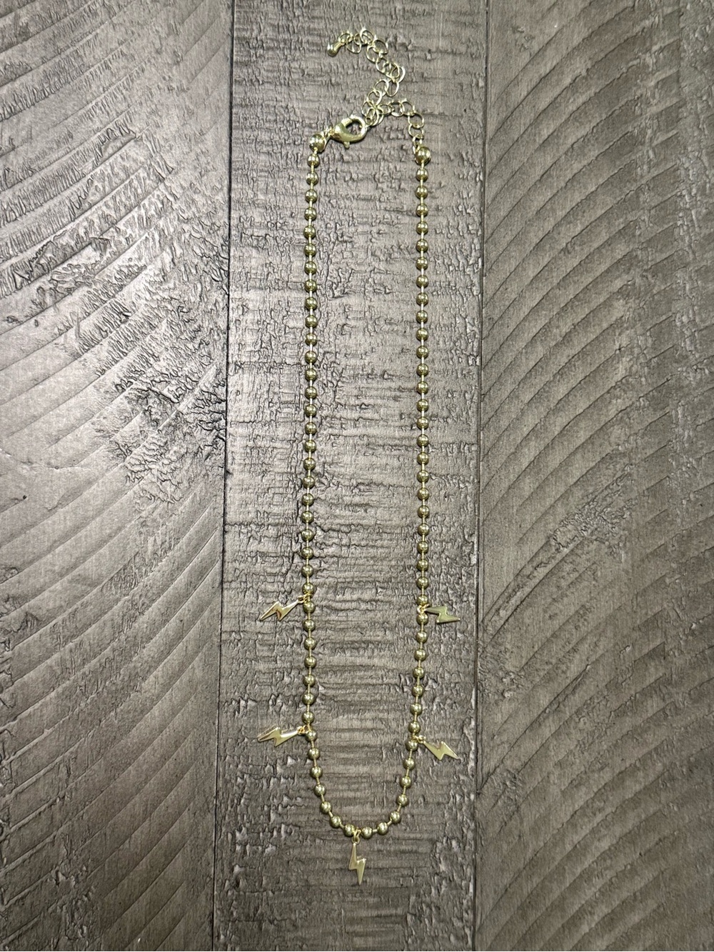 Gold Lightning Bolt Beaded Necklace - Women Jewelry